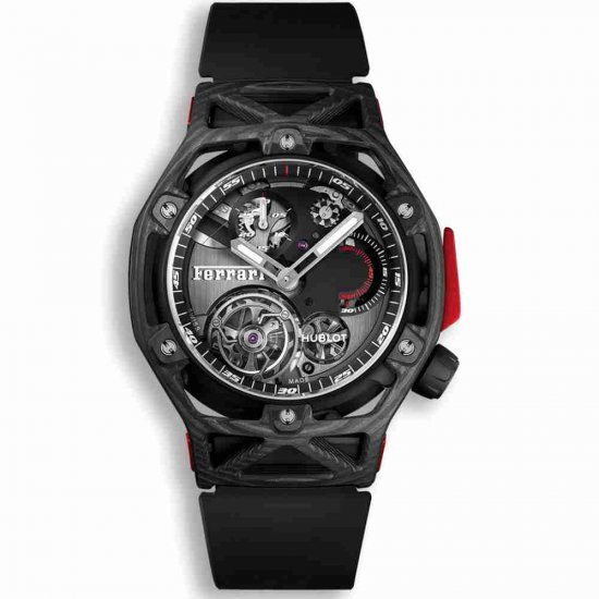 Swiss Replica Hublot Techframe Ferrari Tourbillon Chronograph Carbon 45mm 408.QU.0123.RX - Click Image to Close