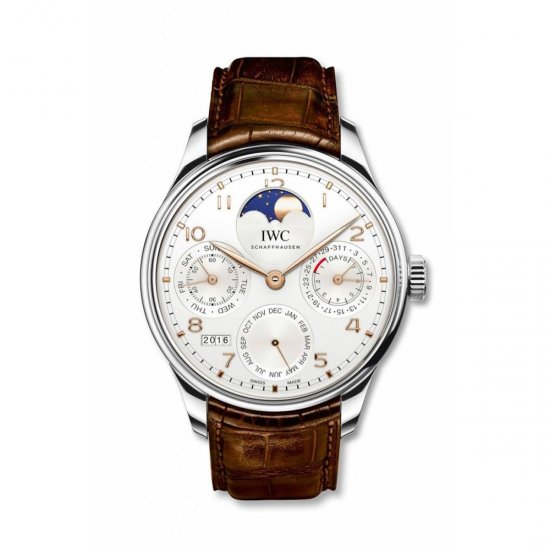 Swiss Replica IWC Portugieser Perpetual Calendar Single Moon Stainless Steel/Boutique Shanghai IW503307 Watch - Click Image to Close