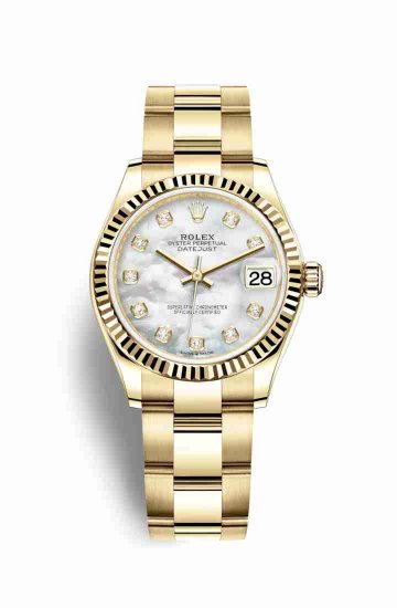 Swiss Replica Rolex Datejust 31 278278 White mother-of-pearl diamonds Watch - Click Image to Close