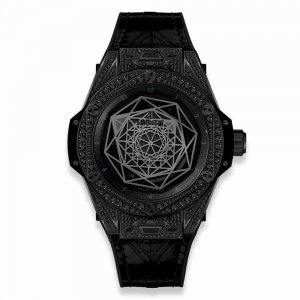 Swiss Replica Hublot Big Bang Sang Bleu All Black Pavé 39mm 465.CS.1114.VR.1700.MXM18