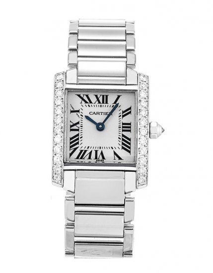 Cartier Tank Francaise Diamonds 18k White Gold Ladies WE100251 - Click Image to Close