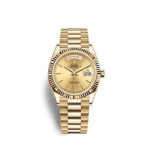 Fake Rolex Day-Date 36 18 ct yellow gold M128238-0045 Champagne-colour Dial Watch