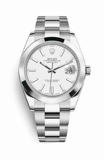 Swiss Replica Rolex Datejust 41 Oystersteel 126300 White Dial Watch - Click Image to Close