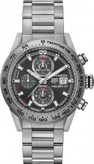 Swiss Replica Tag Heuer Carrera Automatic Mens Chronograph Titanium Watch - Click Image to Close