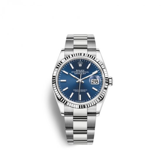 Fake Rolex Datejust 36 Oystersteel 18 ct white gold M126234-0018 Blue Dial Watch - Click Image to Close