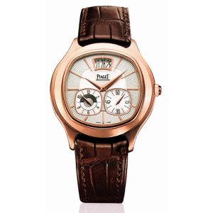 Fake Piaget Emperador Automatic Silver Dial Brown Leather Men's Watch