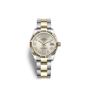 Fake Rolex Datejust 31 Oystersteel 18 ct yellow gold M278273-0003 Silver set with diamonds Dial Watch