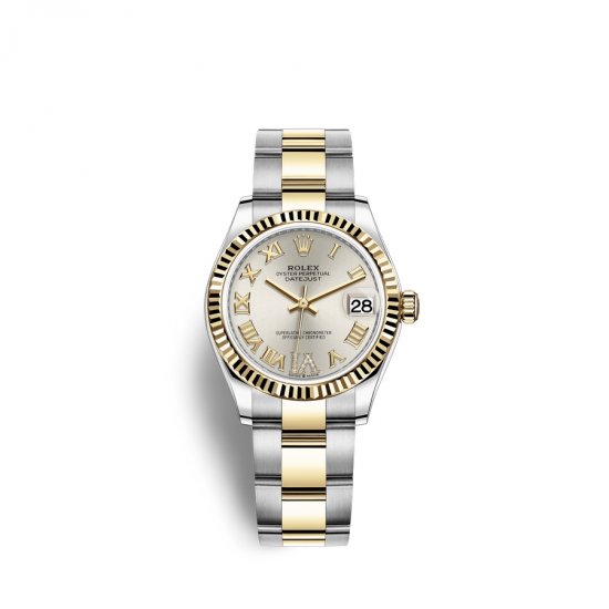 Fake Rolex Datejust 31 Oystersteel 18 ct yellow gold M278273-0003 Silver set with diamonds Dial Watch - Click Image to Close