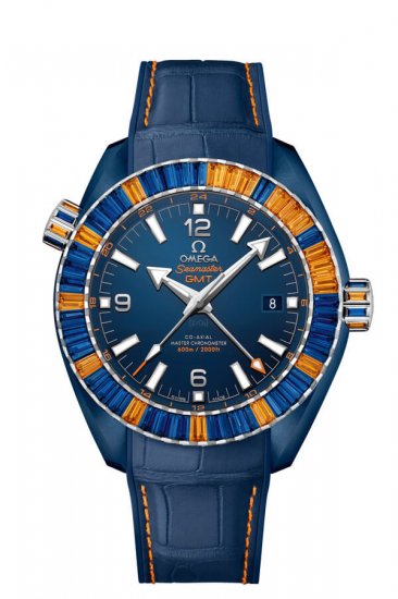 Fake OMEGA Seamaster Blue ceramic 24 hours GMT 215.98.46.22.03.001 Watch - Click Image to Close