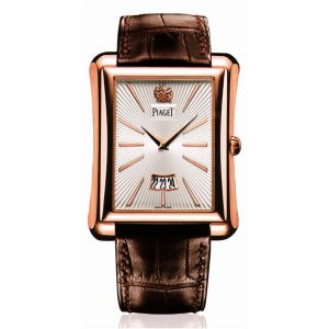 Fake Piaget Emperador Silver Dial Brown Leather Men's Watch