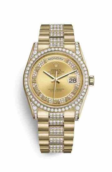 Swiss Replica Rolex Day-Date 36 118388 Champagne diamonds Watch - Click Image to Close