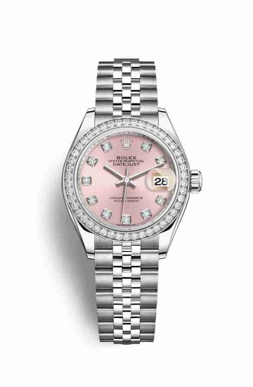 Swiss Replica Rolex Datejust 28 White gold 279384RBR Pink diamonds Watch - Click Image to Close