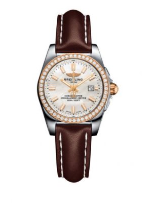 Fake Breitling Galactic 29 Stainless Steel / Rose Gold / Diamond / Pearl / Calf (C7234853/A791/484X/A12BA.1) Watch