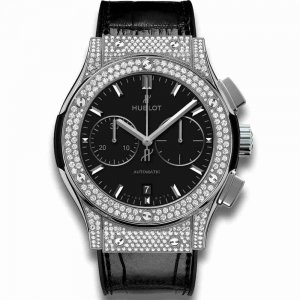 Swiss Replica Hublot Chronograph Titanium Pavé 45mm Classic Fusion Diamondes 521.NX.1171.LR.1704