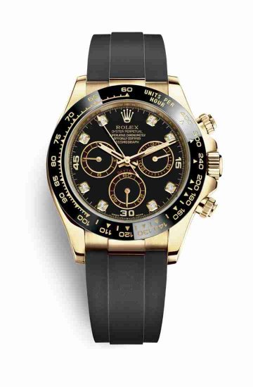 Swiss Replica Rolex Cosmograph Daytona 116518LN Black diamonds Watch - Click Image to Close