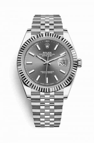 Swiss Replica Rolex Datejust 41 White gold 126334 Dark rhodium Dial Watch