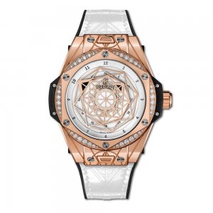 Copy Hublot Big Bang One Click Sang Bleu King Gold White Diamonds