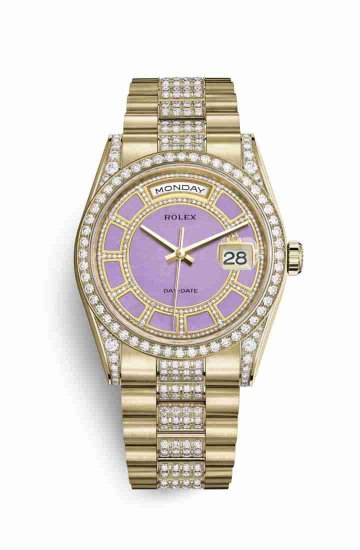 Swiss Replica Rolex Day-Date 36 118388 Carousel of lavender jade Dial Watch - Click Image to Close