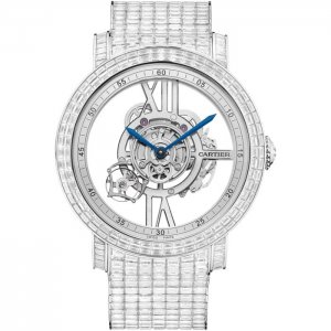 Copy Cartier Rotonde de Cartier Astrotourbillon Skeleton HPI00941 Platinum Watch