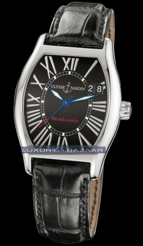 Ulysse Nardin Michelangelo Big Date (SS / Black Roman / Leather)