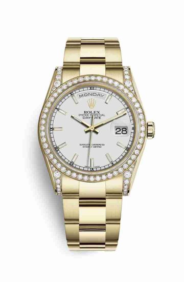 Swiss Replica Rolex Day-Date 36 118388 White Dial Watch - Click Image to Close