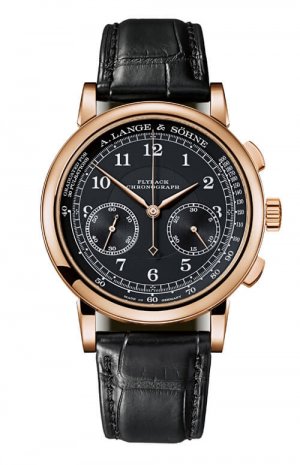 Swiss Replica A. Lange & Sohne 414.031 1815 Chronograph Pink Gold/Black/Pulsometer Watch