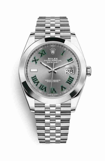 Swiss Replica Rolex Datejust 41 Oystersteel 126300 Slate Dial Watch - Click Image to Close