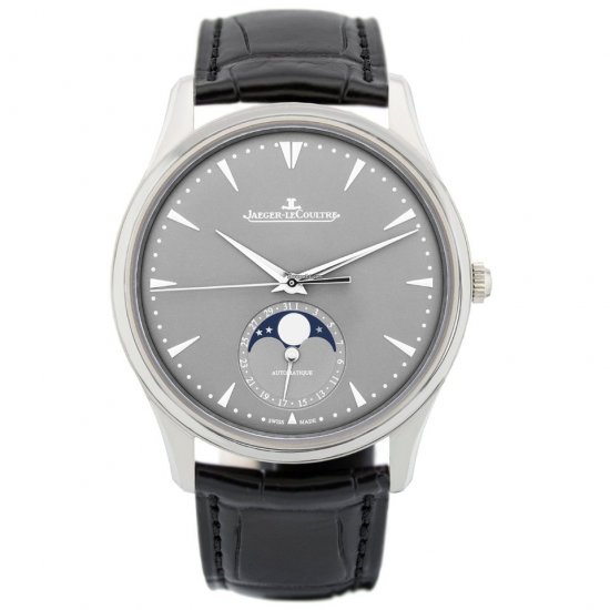 Swiss Replica Jaeger LeCoultre Master Ultra Thin Moon White Gold Automatic Mens Watch - Click Image to Close