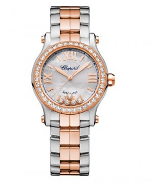 Copy Chopard Happy Sport 18K Rose Gold & Stainless Steel & Diamonds 278573-6021