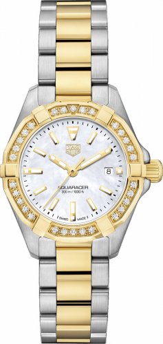 Swiss Replica Tag Heuer Aquaracer Ladies 18K Yellow Gold and Steel Watch