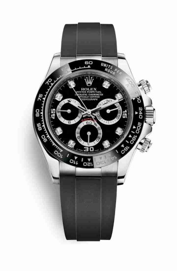 Swiss Replica Rolex Cosmograph Daytona 116519LN Black diamonds Watch - Click Image to Close