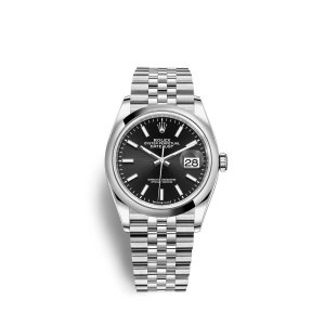 Fake Rolex Datejust 36 Oystersteel M126200-0003 Black Dial Watch