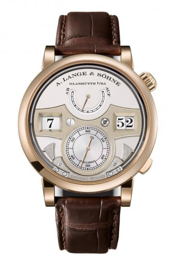 Swiss Replica A. Lange & Sohne 143.050 Zeitwerk Decimal Strike Honey Gold/Silver Watch - Click Image to Close