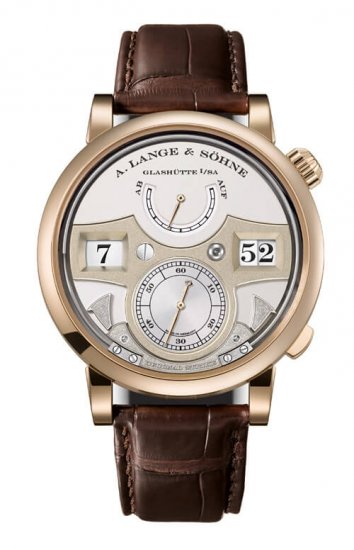 Swiss Replica A. Lange & Sohne 143.050 Zeitwerk Decimal Strike Honey Gold/Silver Watch - Click Image to Close