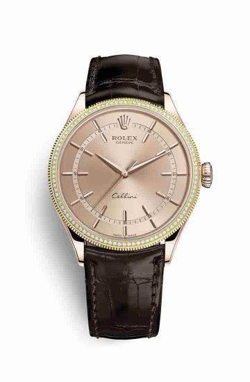 Swiss Replica Rolex Cellini Time Everose gold 50605RBR Pink Dial Watch - Click Image to Close