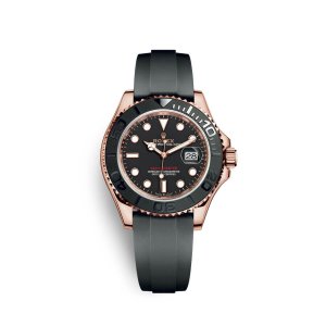 Fake Rolex Yacht-Master 40 18 ct Everose gold M126655-0002 Black Dial Watch