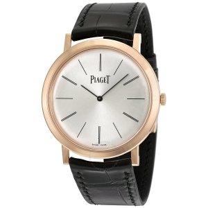 Fake Piaget Altiplano Mechanical Silver Dial Leather Men's Watch