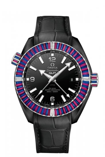 Fake OMEGA Seamaster Black ceramic 24 hours GMT 215.98.46.22.01.003 Watch - Click Image to Close