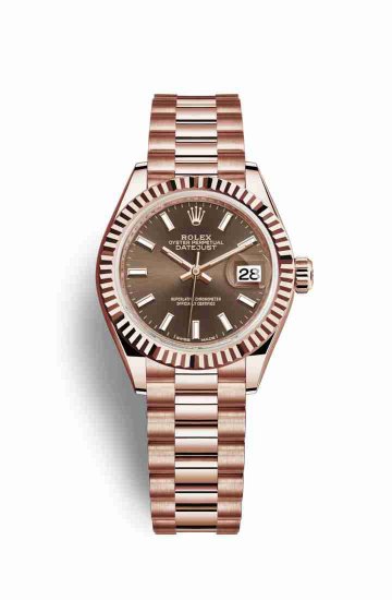 Swiss Replica Rolex Datejust 28 Everose gold Chocolate Dial m279175-0007 - Click Image to Close