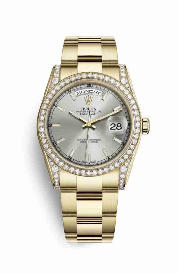 Swiss Replica Rolex Day-Date 36 118388 Silver Dial Watch - Click Image to Close