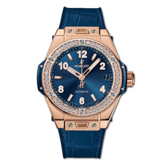 Copy Hublot Big Bang One Click King Gold Blue Diamonds - Click Image to Close