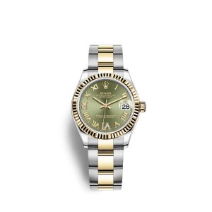 Fake Rolex Datejust 31 Oystersteel 18 ct yellow gold M278273-0015 Olive green set with diamonds Dial Watch