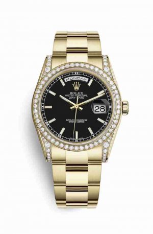 Swiss Replica Rolex Day-Date 36 118388 Black Dial Watch