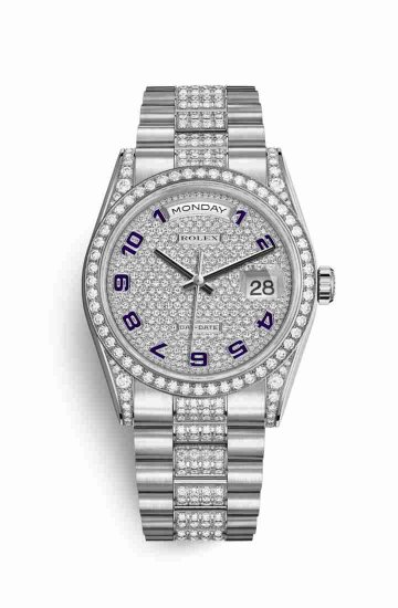 Swiss Replica Rolex Day-Date 36 diamonds 118389 Diamond-paved Dial Watch - Click Image to Close