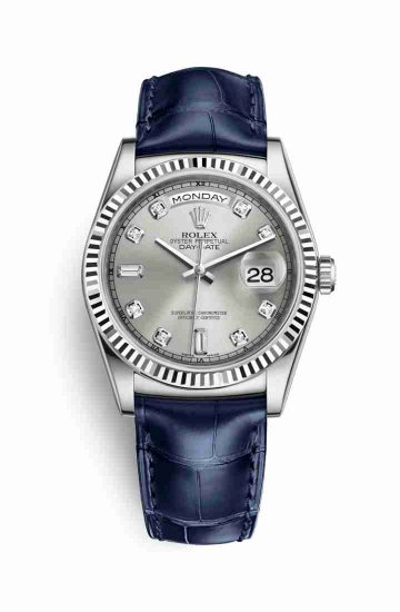 Swiss Replica Rolex Day-Date 36 118139 Silver diamonds Watch - Click Image to Close