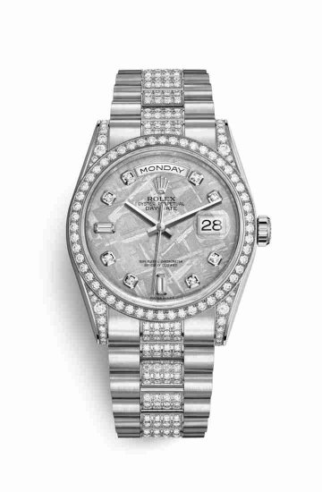 Swiss Replica Rolex Day-Date 36 diamonds 118389 Meteorite diamonds Watch - Click Image to Close