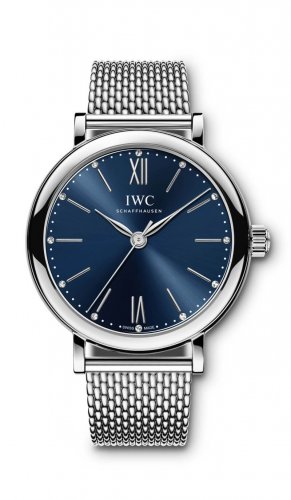 Copy IWC Portofino Automatic 34 Blue Dial Ladies Watch IW357404