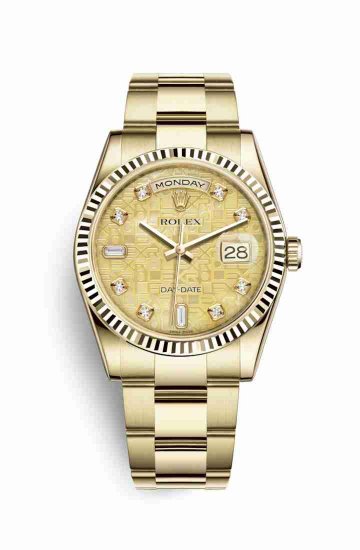 Swiss Replica Rolex Day-Date 36 118238 Champagne mother-of-pearl Jubilee diamonds Watch - Click Image to Close