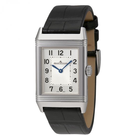 Swiss Replica Jaeger LeCoultre Reverso Classic Silver Dial Mens Hand Wound Watch - Click Image to Close