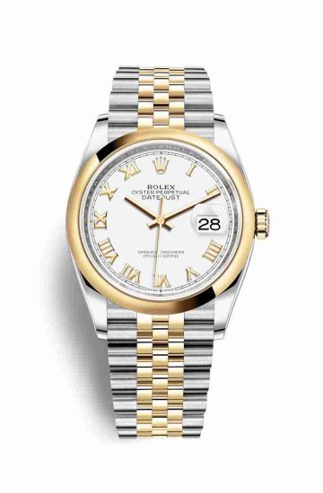 Swiss Replica Rolex Datejust 36 Yellow 126203 White Dial Watch - Click Image to Close